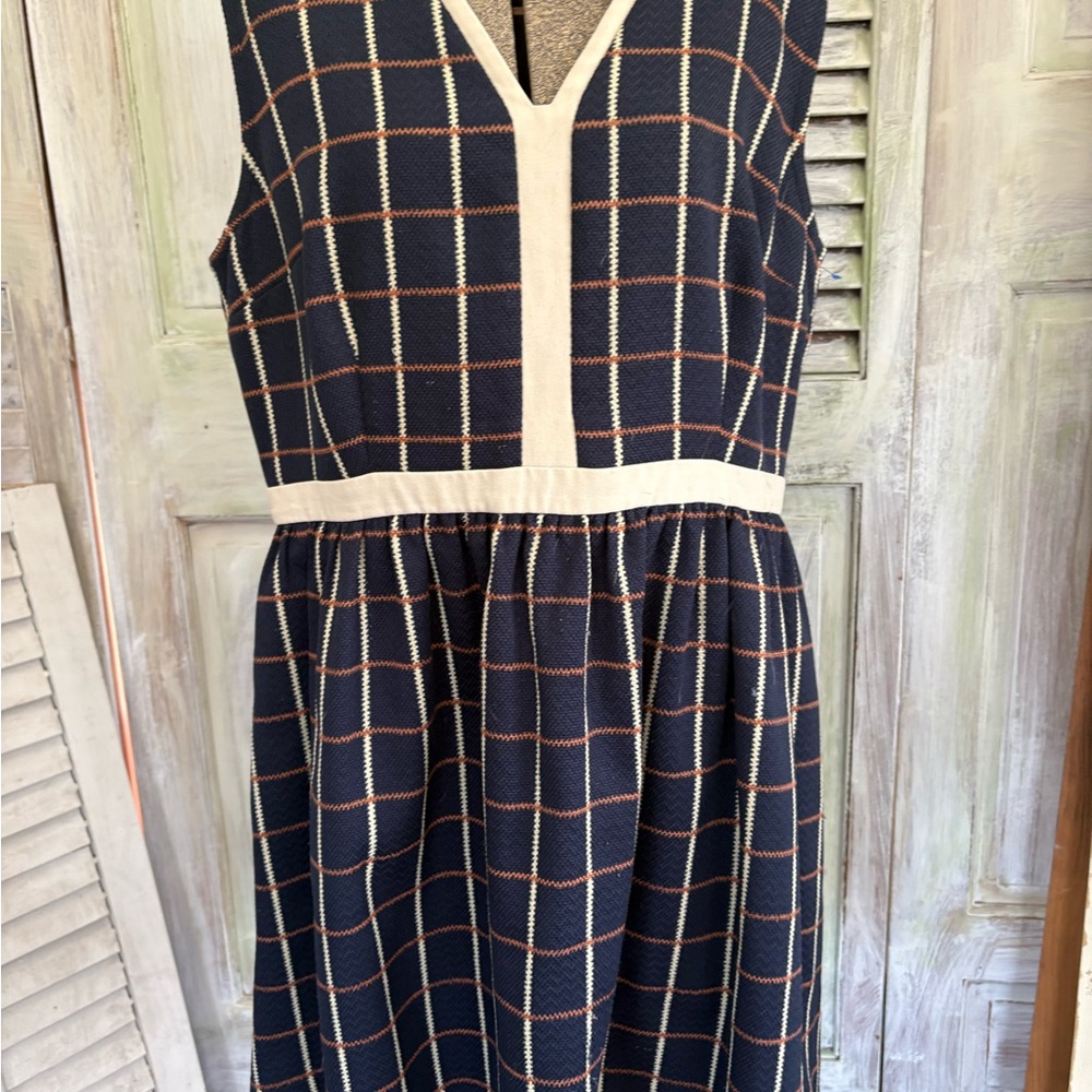 Modcloth Navy and White Grid Mini Dress - Picture 3 of 5